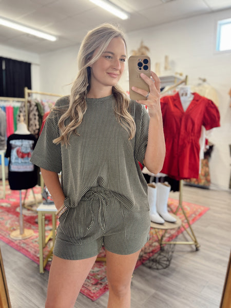 Everyday Ribbed Set - Olive