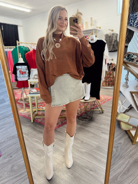 Fall Time Skort - Washed Olive