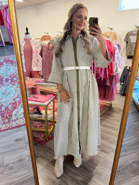 Bless Your Heart Midi Dress - Olive