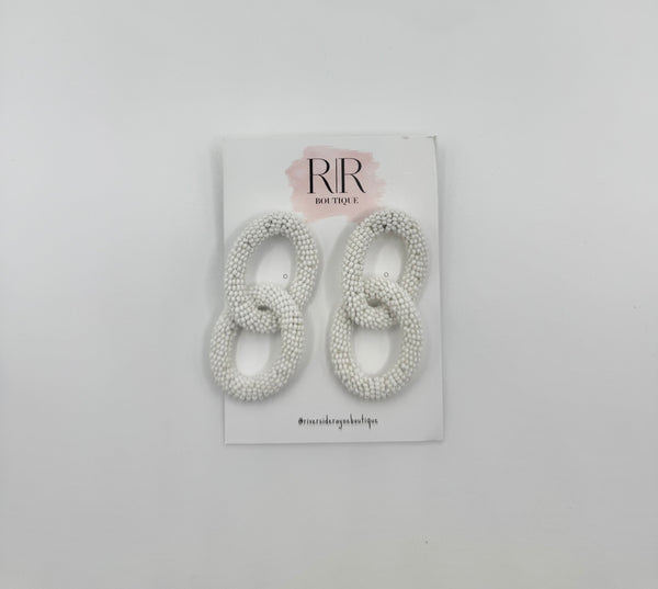 Beaded Earrings - white