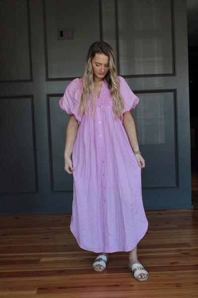 Caroline Midi Dress - Pink