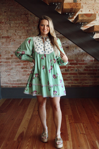 Green Floral Dress