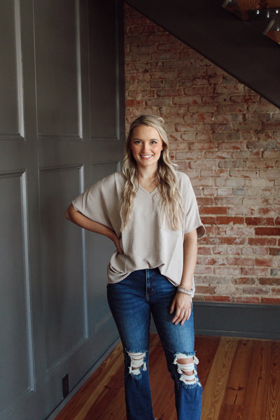 Pocket Top - Mocha, S-3XL