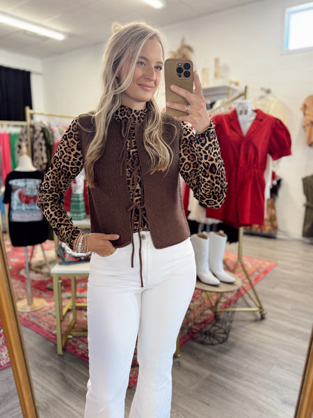 Vera Tie Vest - Brown