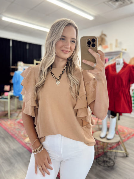 Ruffle Blouse - Khaki