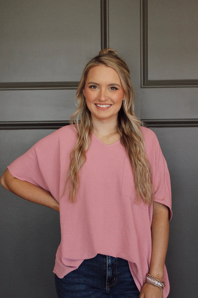 Pocket Top - Pink, S-3XL
