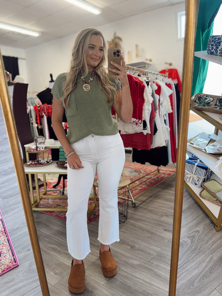 Mock Neck Sweater - Lime