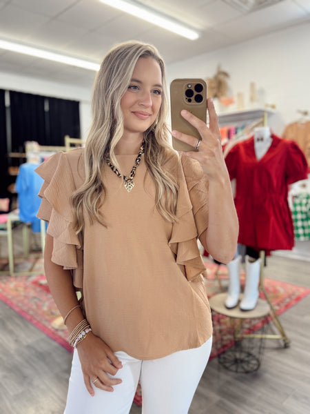 Ruffle Blouse - Khaki