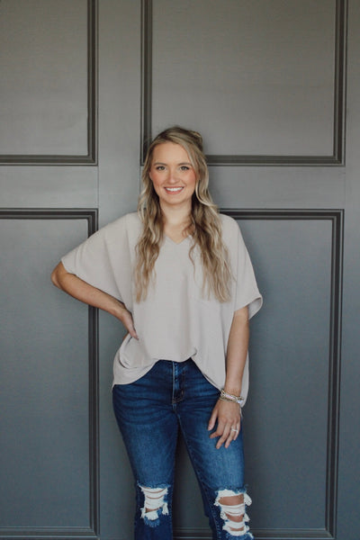 Pocket Top - Mocha, S-3XL