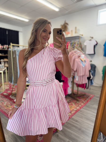 Seaside Stripe Dress - Pink