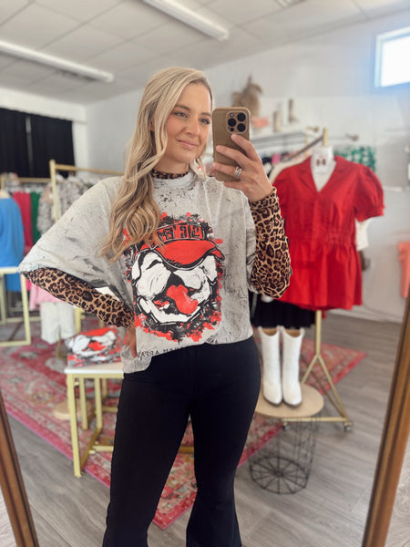 Leopard Mesh Layering Top