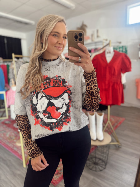 Leopard Mesh Layering Top