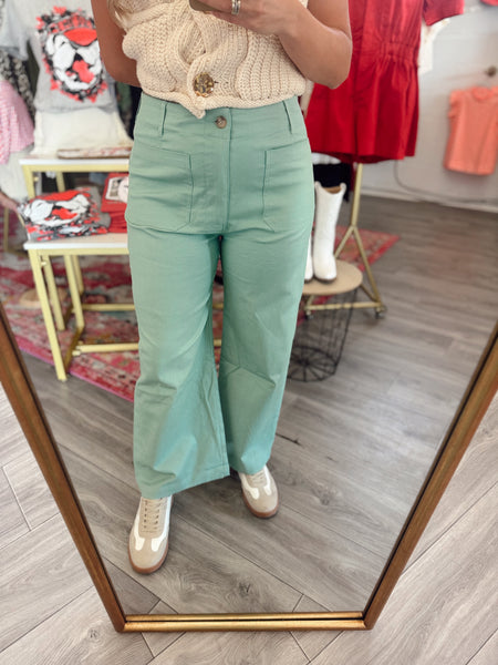 Lucy Cropped Pants - Seafoam