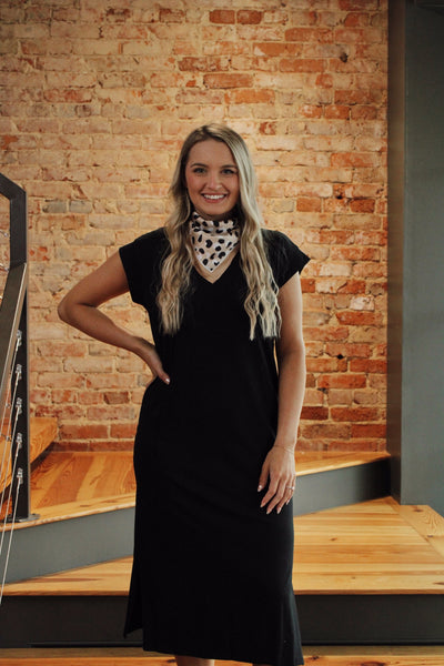 Casually Love Midi Dress- Black,  S-3X