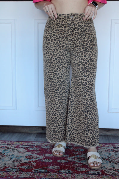 Leopard Mid-Rise Denim