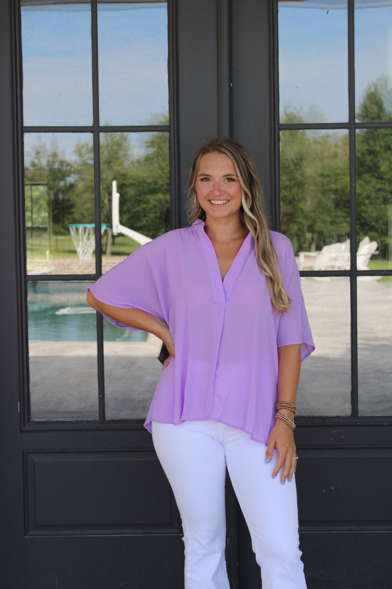 Ocean Breeze Blouse - Lavender