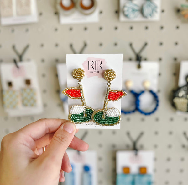 Beaded Golf Earrings