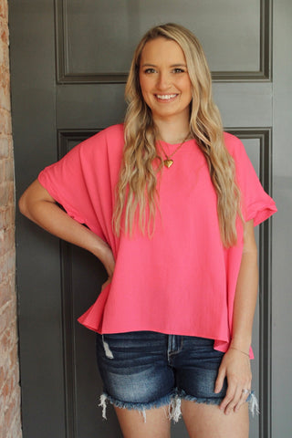 Casually Twist Top - Pink