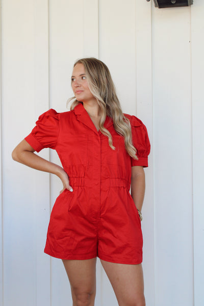 Gameday Romper - Red