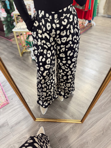 Satin Leopard Pants