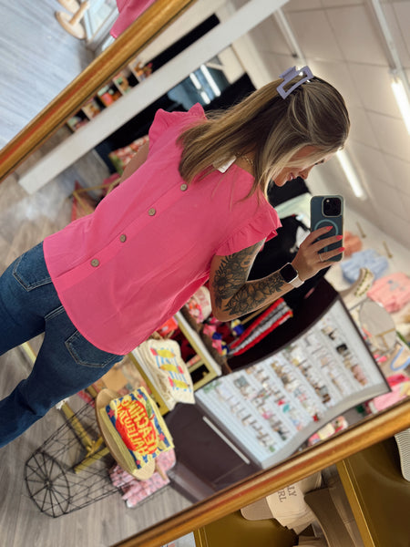 Ruby Flutter Sleeve Blouse - Rose