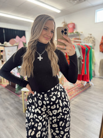 Mock Neck Bodysuit - Black