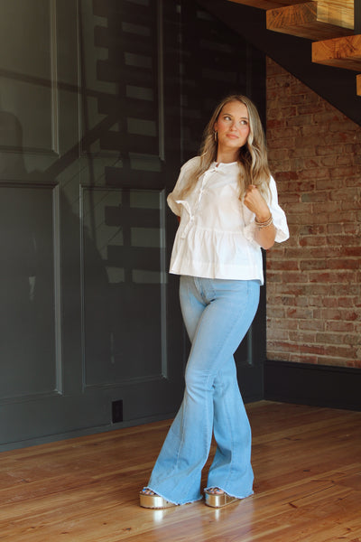 Bell Bottom Jeans - Light, S-2XL