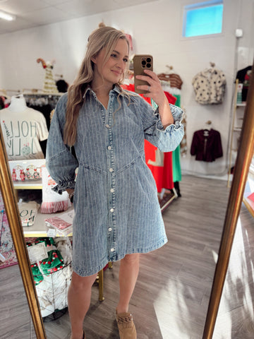 Striped Denim Dress