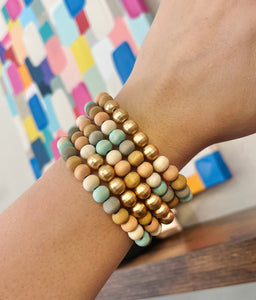 Wooden Beaded Bracelet - Colorful