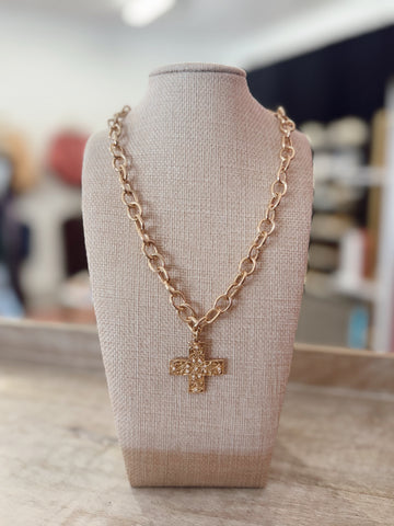 Gold Cross Chain Necklace