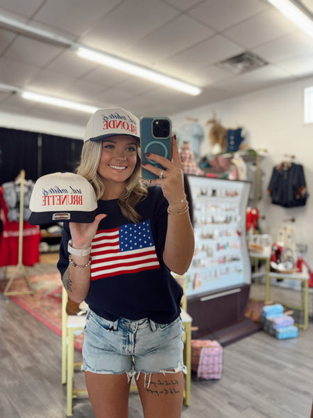 American Flag Knit Top