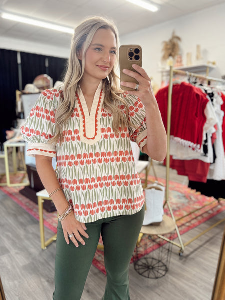 Floral Evening Blouse