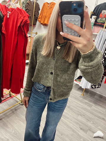 Sweater Cardigan - Olive