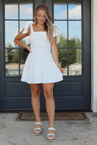 Bow Strap Mini Dress