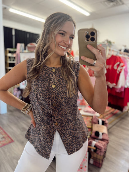 Cheetah Blazer Vest