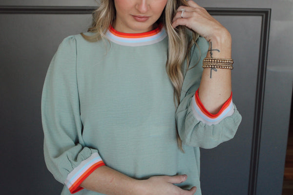 Boss Babe Blouse - Sage