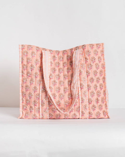 Layla Quilted Tote - Pink