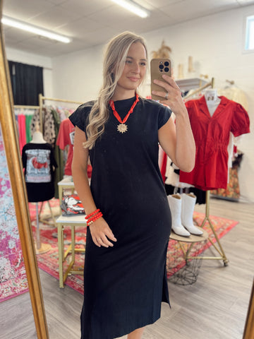 Casually Love Midi Dress - Black