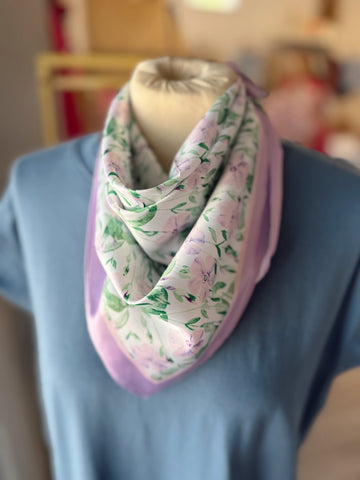 Floral Bandana Scarf - Lavender