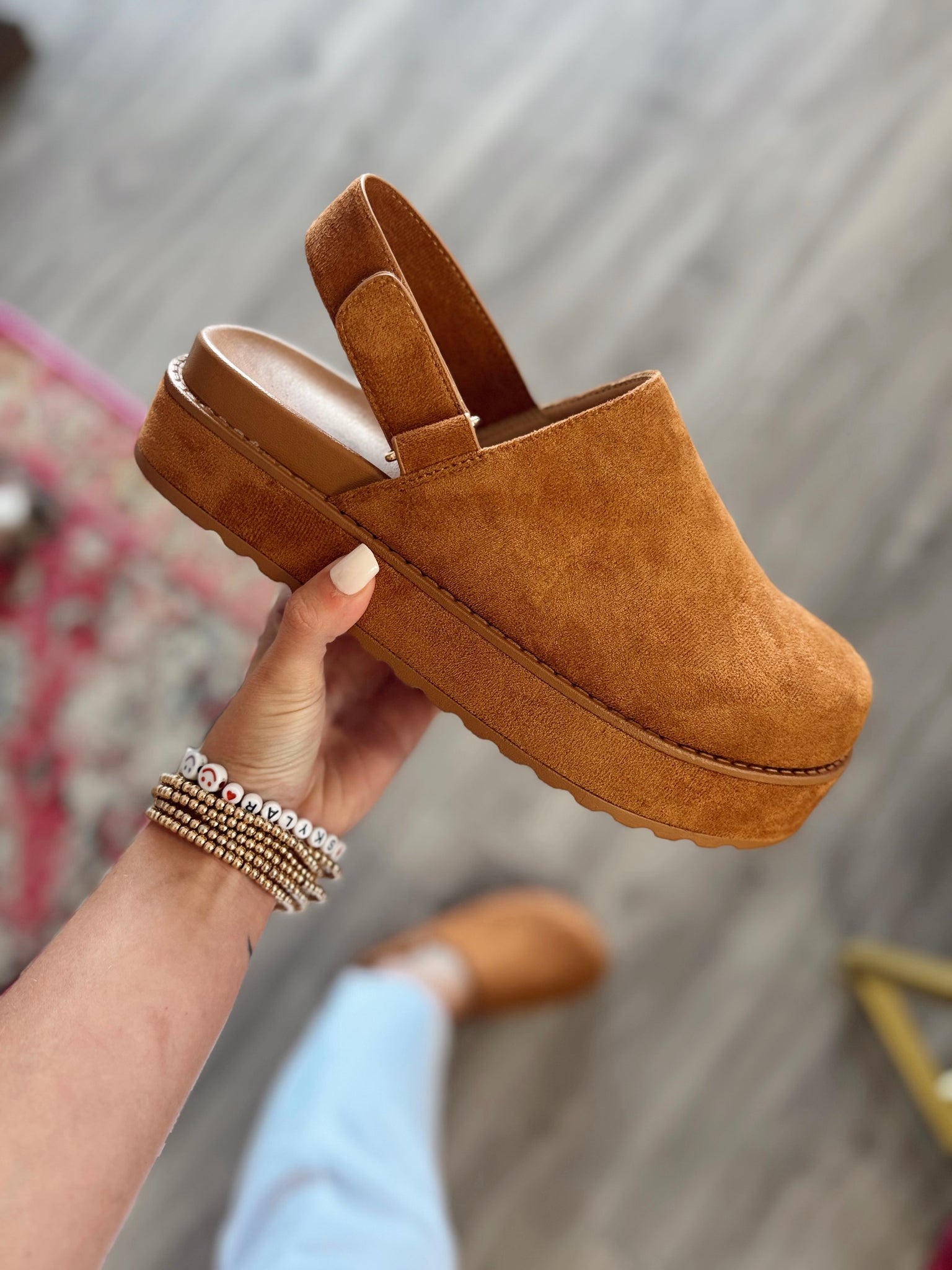 Sarah Suede Platform Clogs
