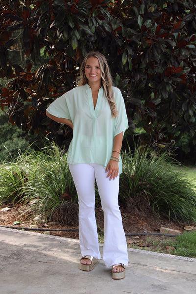 Ocean Breeze Blouse - Mint