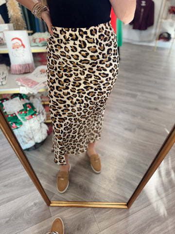 Lily Leopard Midi Skirt