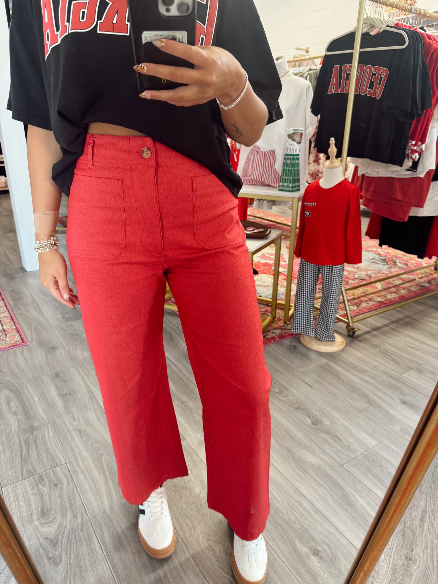 Lucy Cropped Pants - Red