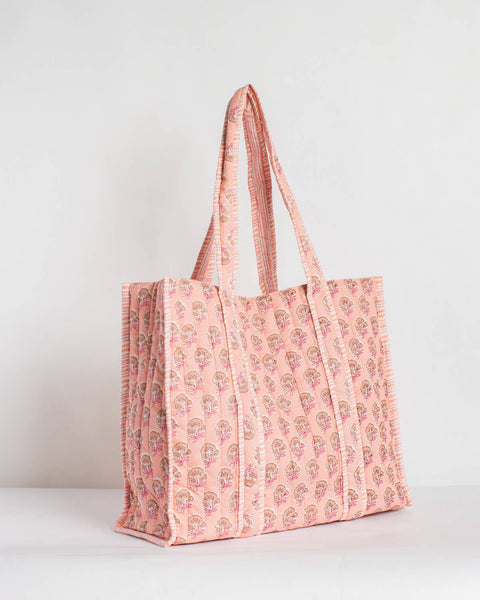 Layla Quilted Tote - Pink