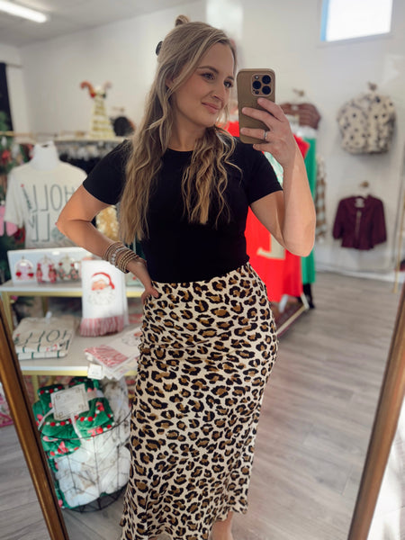 Lily Leopard Midi Skirt