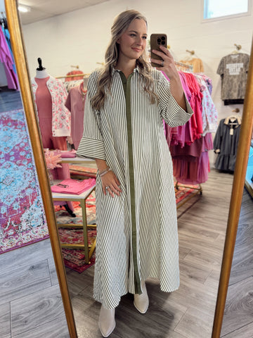 Bless Your Heart Midi Dress - Olive