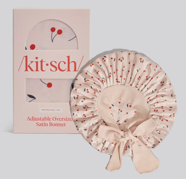 Satin Bonnet - Cherry Print
