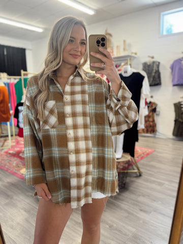 Anlyn Flannel - Brown/Sage