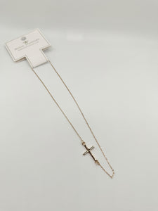 Sideways Cross Necklace