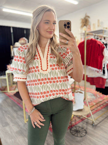 Floral Evening Blouse